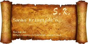 Sanko Krisztián névjegykártya